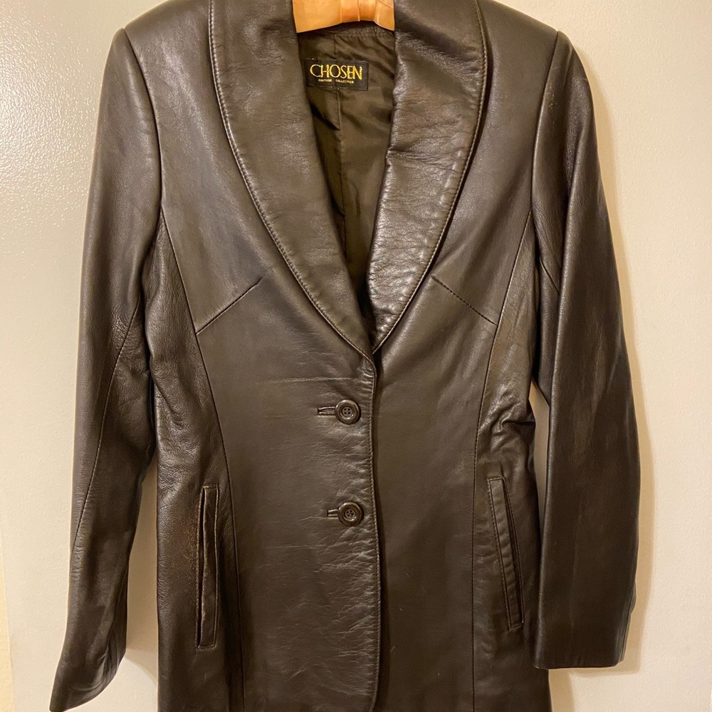 Chosen Couture Black Leather Fitted Leather Jacket